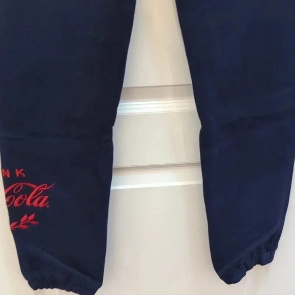 Coca Cola X Staple Unisex Adult Fleece Joggers Sweat Pants Size Small Navy - Picture 10 of 10